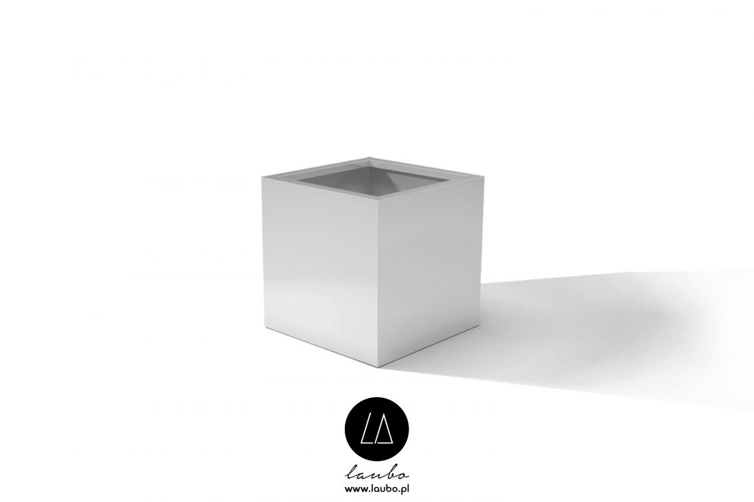 Modern white planter Cube